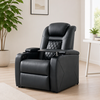 Canapé sectionnel moderne en cuir véritable avec six places inclinables électriques, sièges en mousse à mémoire de forme, cadre en bois extensible, pour salon