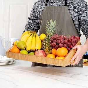 Solid Wood Fruit <b>Tray</b> Multifunctional Serving Platter Kitchen Storage Box <b>Large</b> Size - Product Image 4