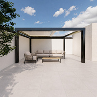Pergola bioclimatique motorisée en aluminium à lames orientables, système extérieur électrique réglable, imperméable et rétractable