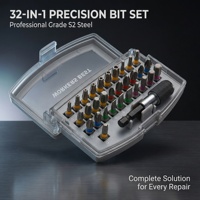 Tournevis de précision multifonction professionnel magnétique en plastique chromé 32 pièces pour réparation d'ordinateurs, montres et téléphones portables (OEM)