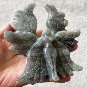 Ángel de Cristal al por Mayor, Piedra Curativa Natural, Ángel de Cristal de Aventurina Azul para Decoración del Hogar - Product Image 6