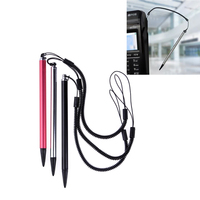 Stylet tactile rétractable à ressort pour écran résistif, noir, pour écrire, dessiner et peindre, avec cordon, pour navigateur GPS et PC