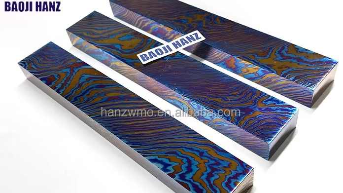 Custom Timascus Plate Titanium Damascus Sheet - Low Density High