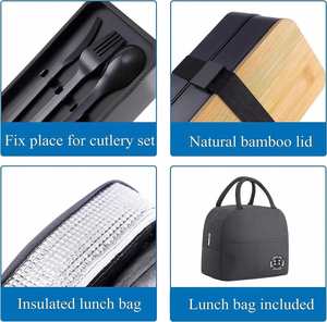 Boîte à lunch promotionnelle, boîte à bento de qualité alimentaire pour enfants et adultes, boîte à lunch double couche en PP avec sac à lunch et logo personnalisé - Product Image 5