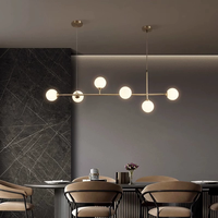 Lustre suspendu créatif en verre doré pour table à manger, salon, îlot de cuisine, plafond haut - Vente directe usine