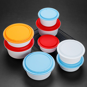 Emballage de fruits à couvercle épaissi à emporter commercial serrure étanche antivol boîte d'étiquette personnalisée ronde jetable PP boîte à lunch - Product Image 4
