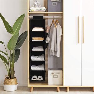 Factory Price New Design Wardrobe Multi Layer Non-woven <b>Collapsible</b> Shelves Hanging Closet <b>Storage</b> Bag Hanging Closet Organizer - Product Image 4