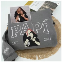Sweat-shirts brodés personnalisés pour mère, père, couples, famille, animaux de compagnie, amis, photos de groupe brodées colorées sur sweat-shirts et t-shirts