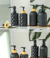 Distributeur de savon en verre coloré personnalisé en gros bouteille en verre de savon liquide pour le lavage des mains bouteille en verre de 330ml