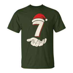 Camiseta navideña a juego Six Seven Meme para adultos, unisex, verde, talla mediana - Product Image 1