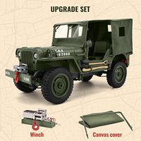 Camion télécommandé classique 1:10 Willys 1941, modèle de loisir militaire, grande voiture jouet télécommandée, véhicule tout-terrain pour enfants