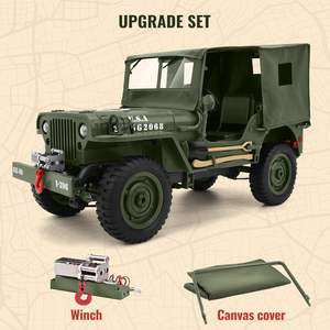 Camioneta Clásica de Control Remoto 1:10, Modelo de Hobby Willys 1941, Coche de Juguete <span class=keywords><strong>Militar</strong></span> Grande, Vehículo <span class=keywords><strong>Todoterreno</strong></span> de Control Remoto para Niños - Product Image 3