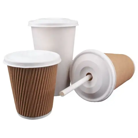 90mm Dome Wholesale Coffee Cups Eco Sugarcane Disposable Cup Biodegradable Paper Lid
