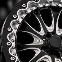 Nouvelles jantes en aluminium forgé à visser 5x114.3 5x120.65 Beadlock 15x10 17x10 18x10 Noir brillant usiné multi-branches Corvette