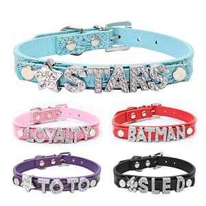 Diamantes de imitación personalizados nombre gratis encantos gato accesorios PU personalizado elástico gato <span class=keywords><strong>Collar</strong></span> lujo <span class=keywords><strong>Breakaway</strong></span> - Product Image 3