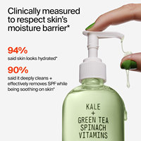 Démaquillant doux sans sulfate et équilibré au pH, gel nettoyant quotidien visage au thé vert et au chou frisé, contrôle du sébum, nettoyage en profondeur, apaisant