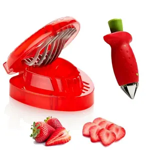 Kitchen Gadgets Red Small Fruit Tools Strawberry Tomato Carrot Leaf Stem Remover Corer Huller Separator Opp Bag Kitchen Supplies