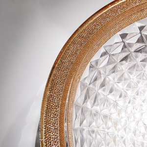 Italië Niche Design Kristallen Wastafel Diamantpatroon Badkamer Ijdelheid Boven Gemonteerd Glazen Bassin Met Gouden Rand - Product Image 5