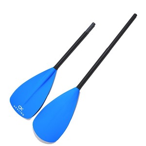Pagaie de kayak pliable en quatre sections, lames bleues, tige noire, 162-210 cm, portable pour les lacs, les rivières, le stand up paddle - Product Image 3