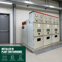 Armoire de commutation intérieure à accès frontal avec fenêtres de visualisation des compteurs analogiques et bande d'identification