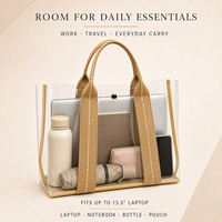 Sac fourre-tout transparent personnalisé en PVC transparent avec logo, couleur et taille sur mesure pour marque privée