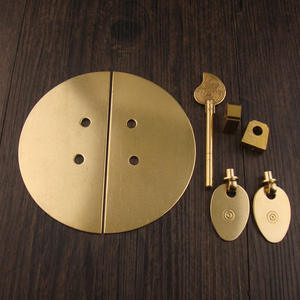 Poignées de meubles de style chinois antique, anneaux de tirage en cuivre pur, pour bibliothèque et armoire, portes de placard avec poignées de verrouillage simples - Product Image 6