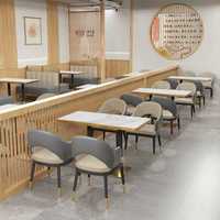 Ensemble table et chaises de salle à manger italien, style moderne minimaliste de luxe léger, surface en acier inoxydable avec bordure enveloppée, pour restaurant, hôtel, bar