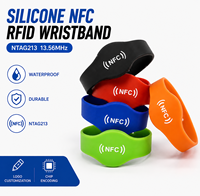 NFC Silikon-Armband 13,56MHz NTAG213 IP68 Wasserdicht Verstellbares Armband mit Eigenem Logo für Veranstaltungen, Schwimmbad, Fitness-Zugang OEM