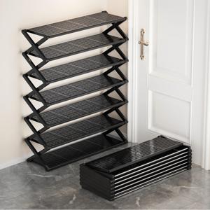 Zapatero moderno de Metal en forma de X, soporte de múltiples capas plegable <span class=keywords><strong>para</strong></span> ahorrar espacio, almacenamiento de <span class=keywords><strong>zapatos</strong></span> sin instalación <span class=keywords><strong>para</strong></span> apartamentos, sala de estar - Product Image 2