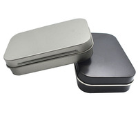 Petit Argent Noir Mini Boîte En Fer Blanc Rectangle Survie Kit Flip Mallette De Rangement Organisateur pour Argent Pièce De Monnaie Vide Fer Blanc Organisateur