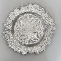 Plaques de recharge réutilisables or argent bleu et récif de 13 pouces en plastique PP Fournitures de décoration de table pour mariage et fêtes