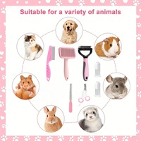 Kit de toilettage pour chien 7 pièces écologique, auto-nettoyant, comprenant coupe-ongles, lime à ongles, peigne anti-puces et peigne à poils d'animaux en acier inoxydable