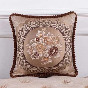 Housse de coussin jacquard florale européenne pour canapé, salon, chevet, dossier de bureau, protection lombaire, coussin de dossier, motif <span class=keywords><strong>boule</strong></span> - Product Image 3