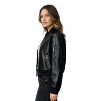 Veste de motard en cuir PU courte pour femme, style urbain printemps-automne, avec fermeture éclair – Grande Vente