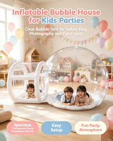 Dôme à bulles transparent gonflable avec tunnel de grimpette et souffleur d'air silencieux, tente à bulles en PVC transparente pour location de fête d'anniversaire