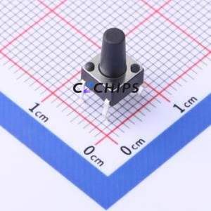 TC-6610-10-160G Tactile Switch Through hole-4P,6x6mm Switch Single Pole Single Throw Round Button 1.6N Through Hole - Product Image 1