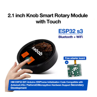 Layar LCD HMI Kontrol Putar 2.1 Inci Bulat 480*480 dengan Tombol, Layar IPS LCD, Modul Layar ESP32S3 untuk Rumah Pintar