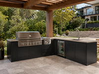 Cuisine barbecue extérieure  et station de grill pour villas Four électrique encastré sur mesure et gril en acier inoxydable