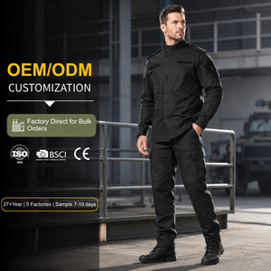 Ensemble tactique ACU noir, uniforme de <span class=keywords><strong>combat</strong></span>, camouflage, ripstop, polyester imperméable, OEM pour la formation des agents de sécurité - Product Image 1