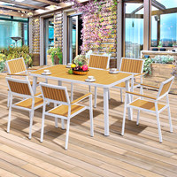 Tables et chaises d'extérieur en aluminium, mobilier de patio, design pastoral anti-corrosion, ensembles de jardin multifonctionnels pour repas