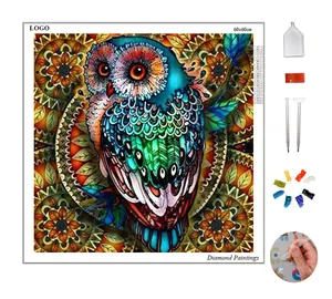 Owl Lion Animal Series Bright Diamond Reversible Diy Cartoon Abstract 5d Diamond Painting Kit Cross Stitch