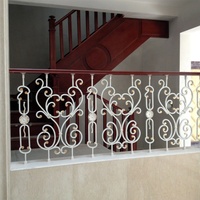 Rampe de balcon courbée en fer forgé style Tanlong, balustrade décorative en métal, revêtement en poudre antirouille, rampe extérieure