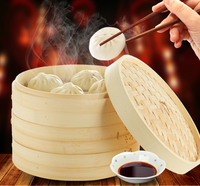 Panier vapeur en bambou chinois pour fruits de mer légumes Dim Sum Dumpling Bun