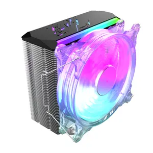 Robô cooler para cpu, refrigerador de ar com rolamento de calor para pc e cpu, arco-íris, efeito de led