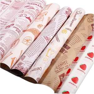 Food Grade Greaseproof Moisture Proof Burger Wrap <b>Wrapping</b> <b>Paper</b> for Bread and Cookie with Custom Logo - Product Image 2