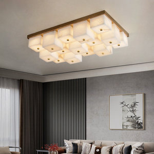 Lámpara de Techo de Cobre con Acabado Mármol, LED 3000k, Minimalista y Moderna, para Dormitorio, Comedor, Estudio, Sala de Estar, Pasillo - Product Image 2