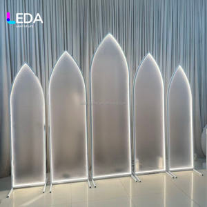 ซุ้มแต่งงานสีขาวแบบกำหนดเอง LEDA ซุ้มโลหะพร้อมไฟตกแต่งงานแต่งงาน แผงอะคริลิคสำหรับตกแต่งงานแต่งงาน - Product Image 4