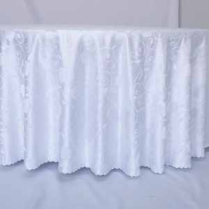 Wasbare polyester ronde bruiloftstafelkleed voor buffettafel - Product Image 5