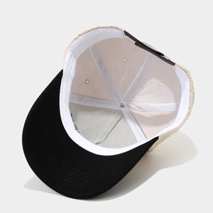 Gorra de béisbol personalizada de 5 paneles para hombres y mujeres Letras bordadas en dos tonos deportivos Deportes al aire libre OEM ODM disponible - Product Image 5