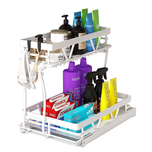 Meilleur prix chariot de déploiement sous l'évier de cuisine organisateur de maison Installation armoire de rangement gratuite sous l'évier <span class=keywords><strong>bac</strong></span> de rangement mural - Product Image 3